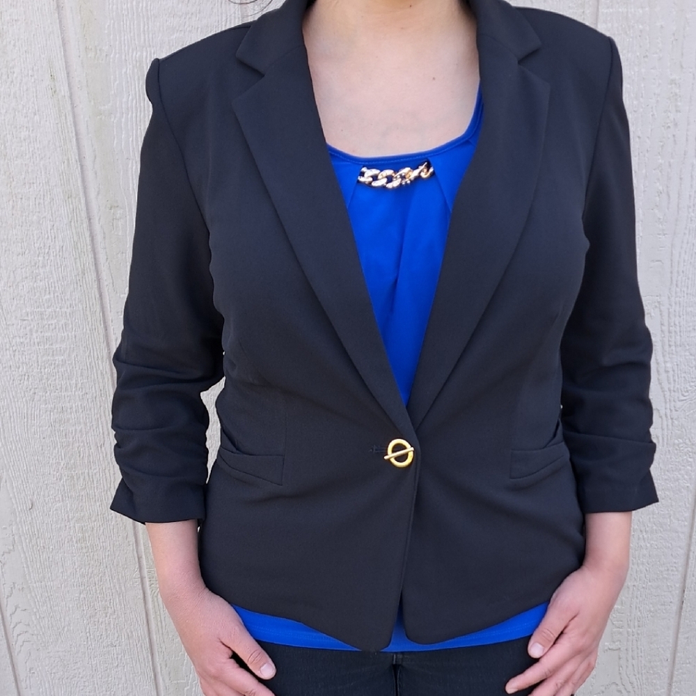 Black Blazer with Gold Accent